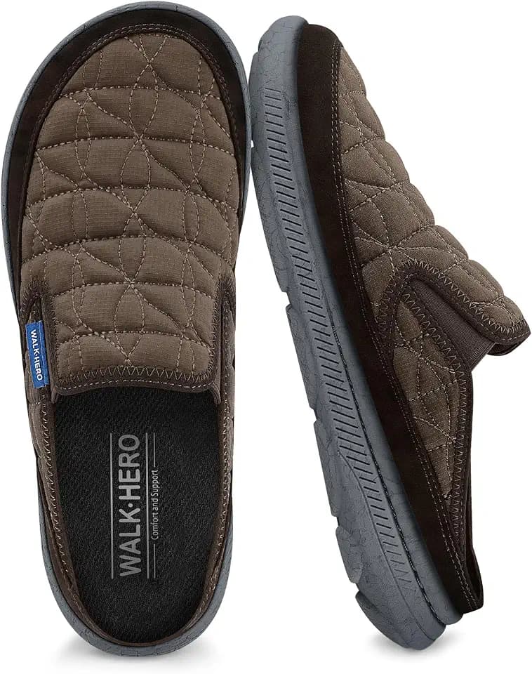 Mens Slippers with Arch Support, House Slippers for Men Plantar Fasciitis