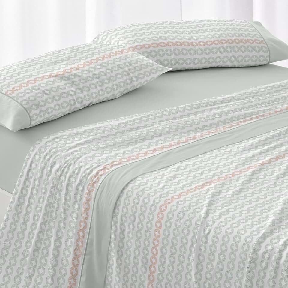 Burrito Blanco | Bettwäsche-Set, 135 cm breite Betten (+ verfügbare Größen) | Design 542 | Minzgrün (135 x 190/200 cm)