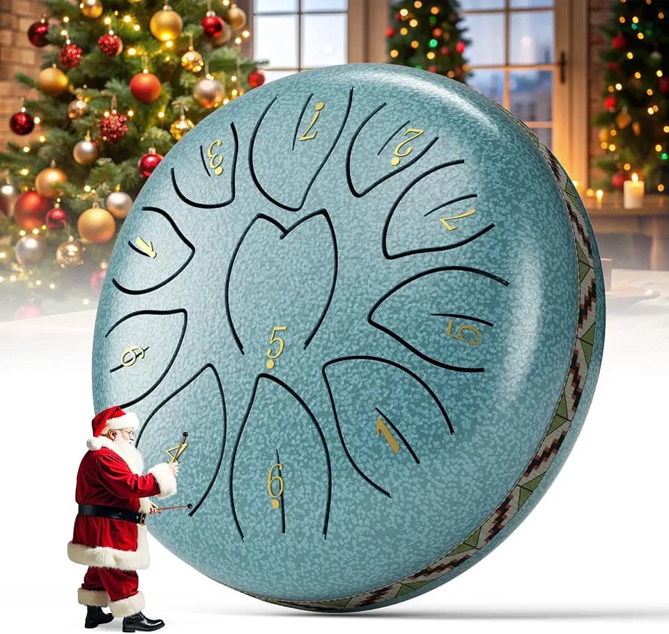Zungentrommel, Sunowl 6 Zoll 11 Tone Steel Tongue Drum Satz, D-Dur, Stahlzungentrommel für Kinder Erwachsene Anfänger, Handpan Steel Drum mit Trommeltasche für Meditation, Klangheilung, Blau