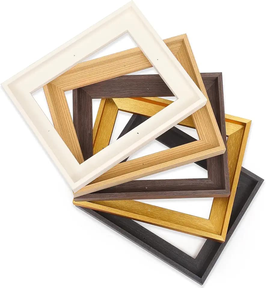 CANFRAVAS 9x12 Solid Wood Canvas Floater Frame, Wood Floating Frames, Floater Frame for 0.6"-0.8" Deep Canvas Paintings (9"x12", Creme White)
