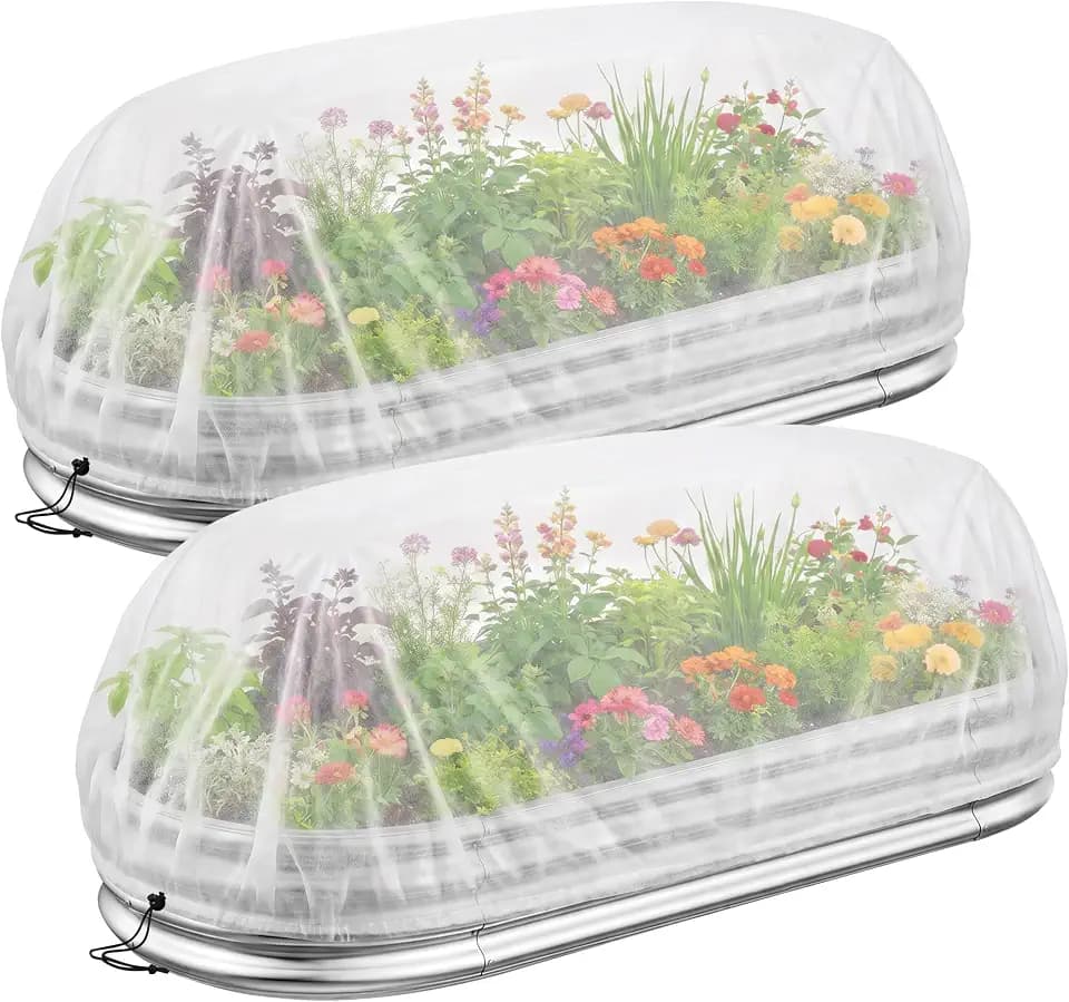 2Pcs Garden Raised Bed Plant Shade Cloth,Non-Woven Sunshade Cover for 4x2ft