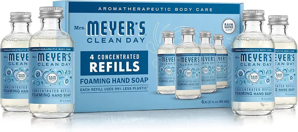 MRS. MEYER'S CLEAN DAY Foaming Hand Soap Refills, Rain Water, 4 Count