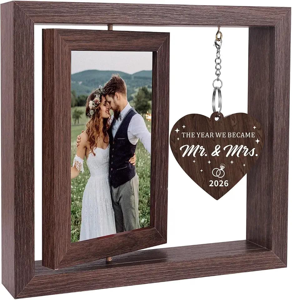 Wedding Gifts for Couples 2026, Mr and Mrs Gift Picture Frame 4x6, Bridal Shower Gift for Bride Wedding Ideas for Newlyweds Just Married Wedding Presents for Newly Wed Couple