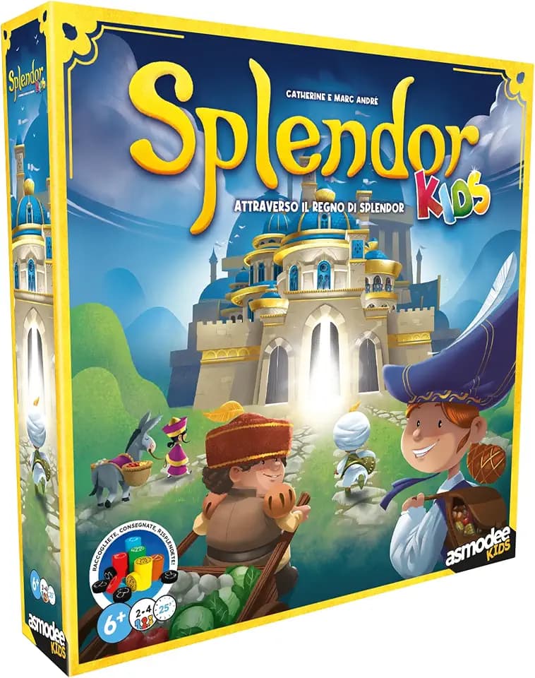 Asmodee Kids – Splendor Kids – Brettspiel Familienspiel für 2-4 Spieler – Alter 6, Laufzeit 20 Minuten, italienische Ausgabe