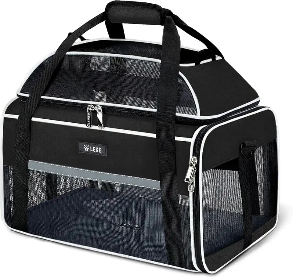 Transporttasche für Hunde & Katze, ausbaubar bis 7kg, L, Schwarz
