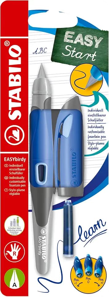 STABILO - Ergonomischer Schulfüller für Rechtshänder - EASYbirdy Pastel