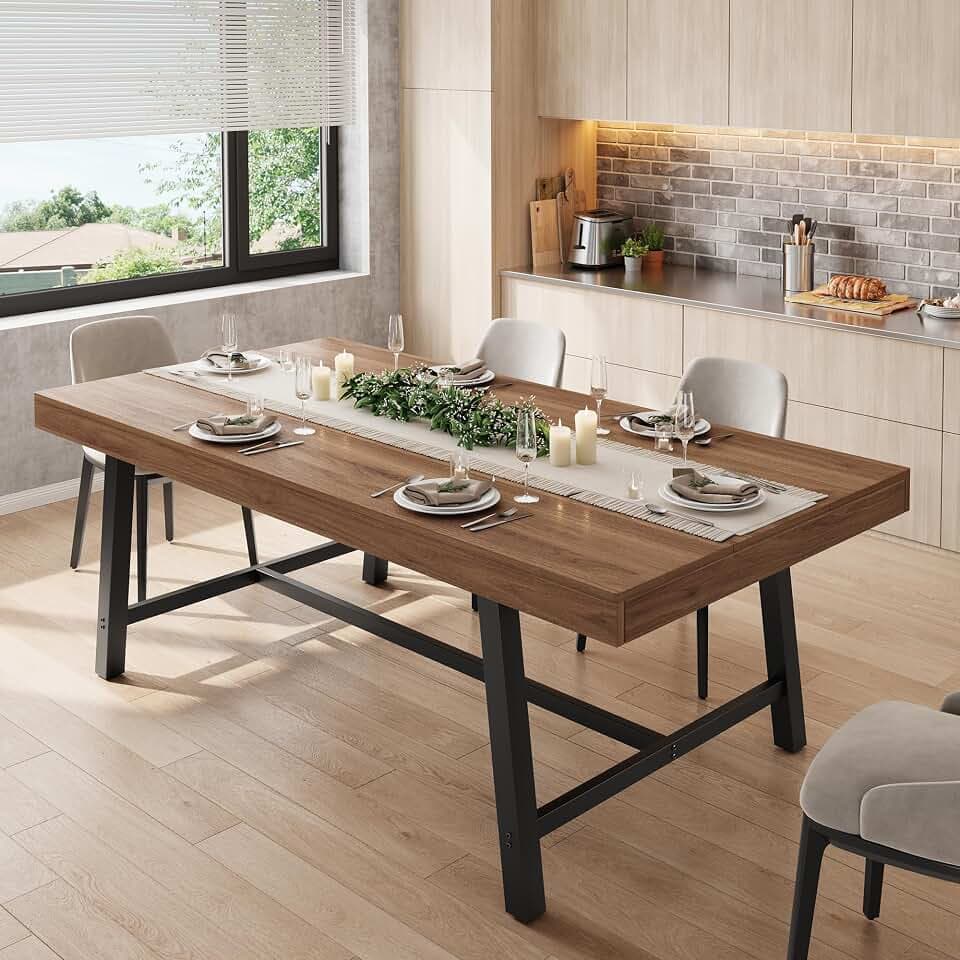 Jocoevol 180CM Esstisch, Esszimmertisch Holztisch für 4–8 Personen, Modern