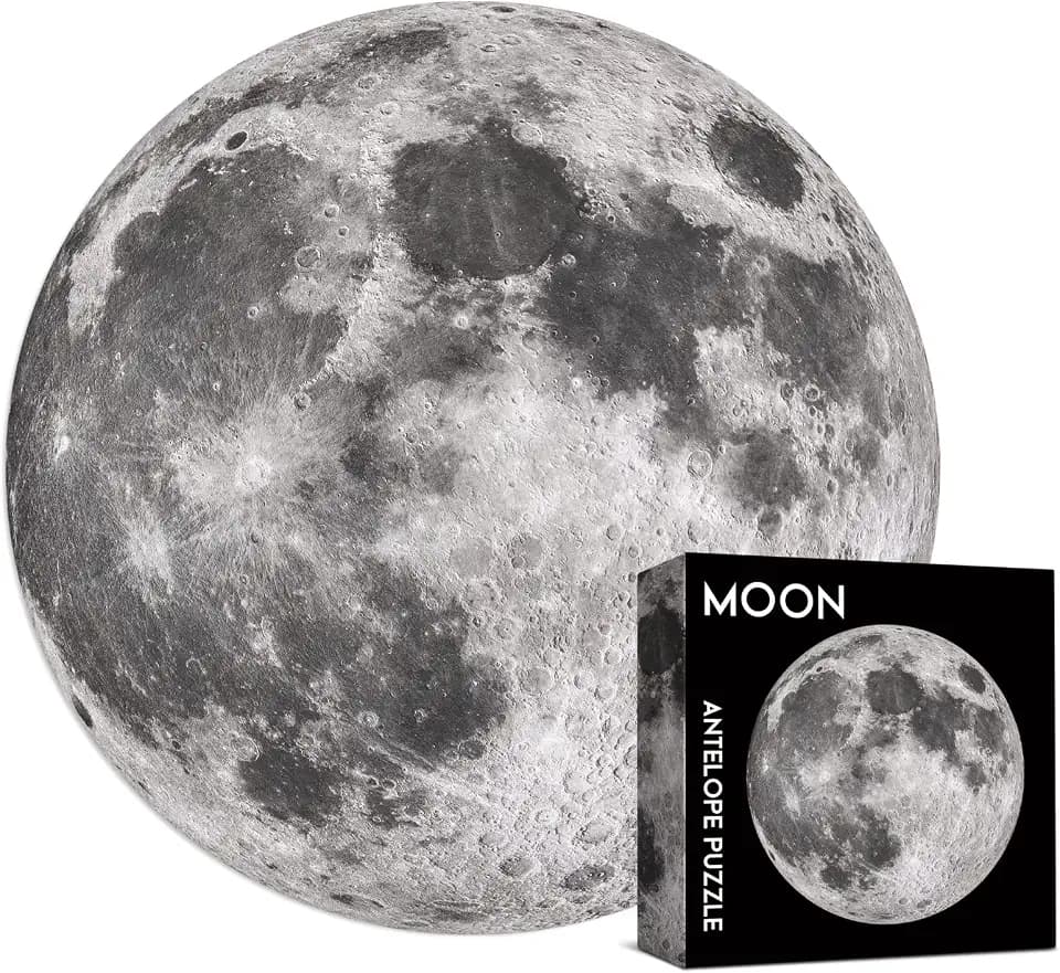 Antelope - 1000 Piece Puzzle for Adults, Space Moon Jigsaw Puzzles 1000 Pieces, Telescope Planet Close-up Round Puzzle, High Resolution, Matte Finish, No Dust Space Puzzle