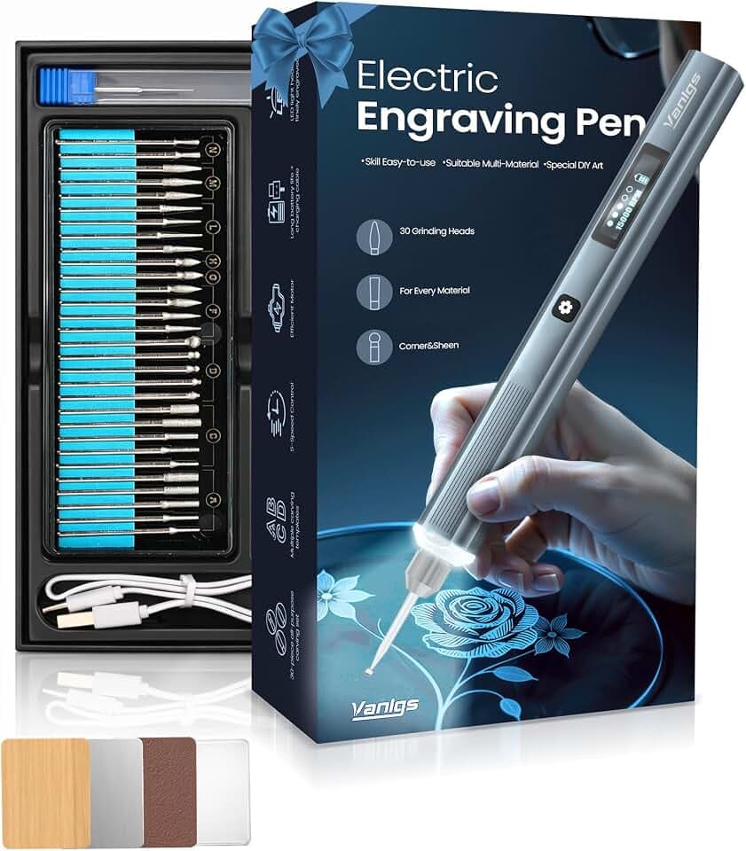 Vanlgs Engraving Pen for Metal Wood Glass Plastic Gift for Teens, Grey Pro