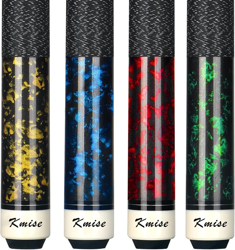 Kmise 4-Piece 58 Inch FAS Canadian Maple Pool Cue Set, 18 19 20 21 oz