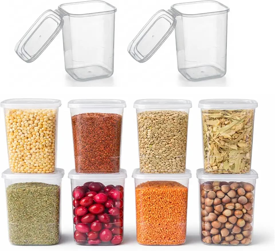 10 Pack 39 oz Small Food Storage Containers with Attached Lids