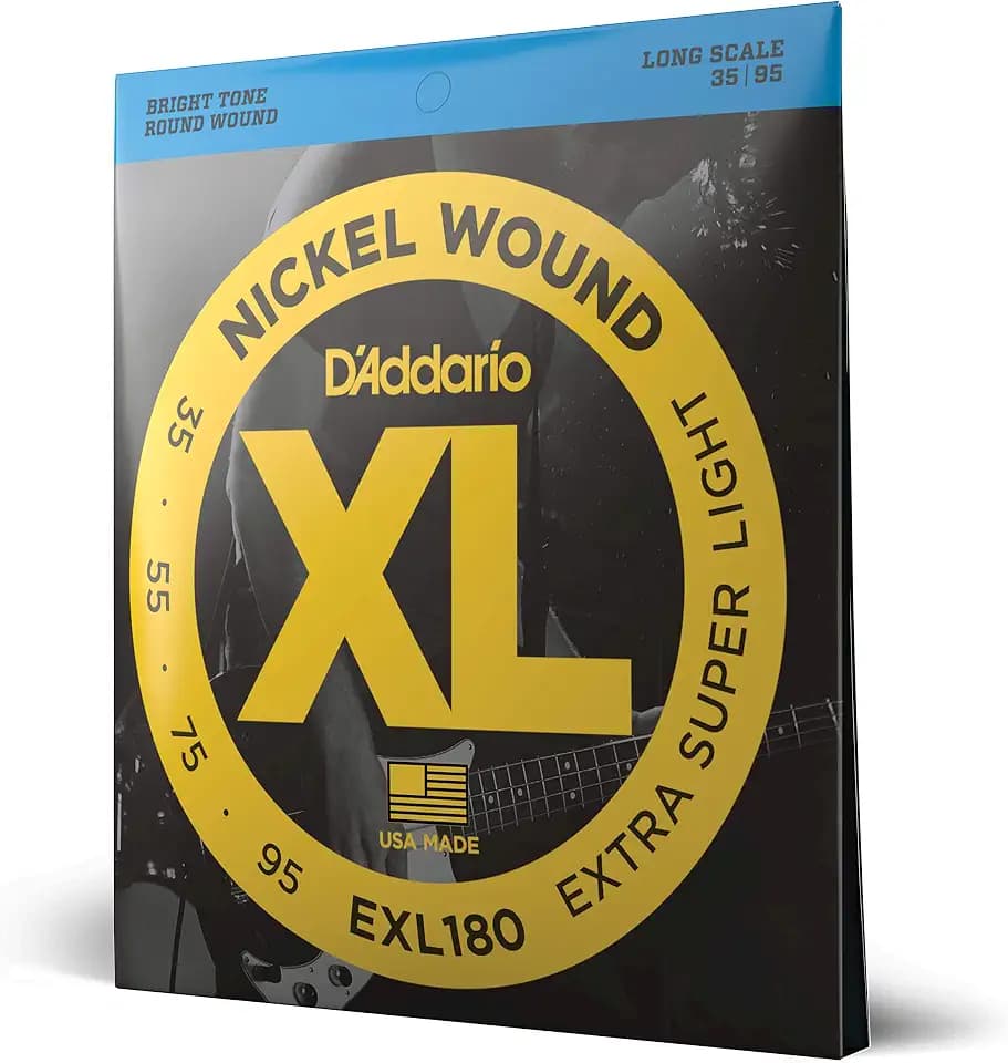 D'Addario XL Nickel Bass Guitar Strings 35-95, Extra Super Light