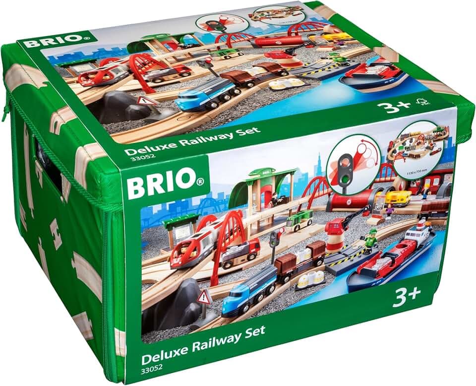 BRIO World Straßen & Schienen Bahn Set Deluxe - Spielzeug ab 3 Jahre