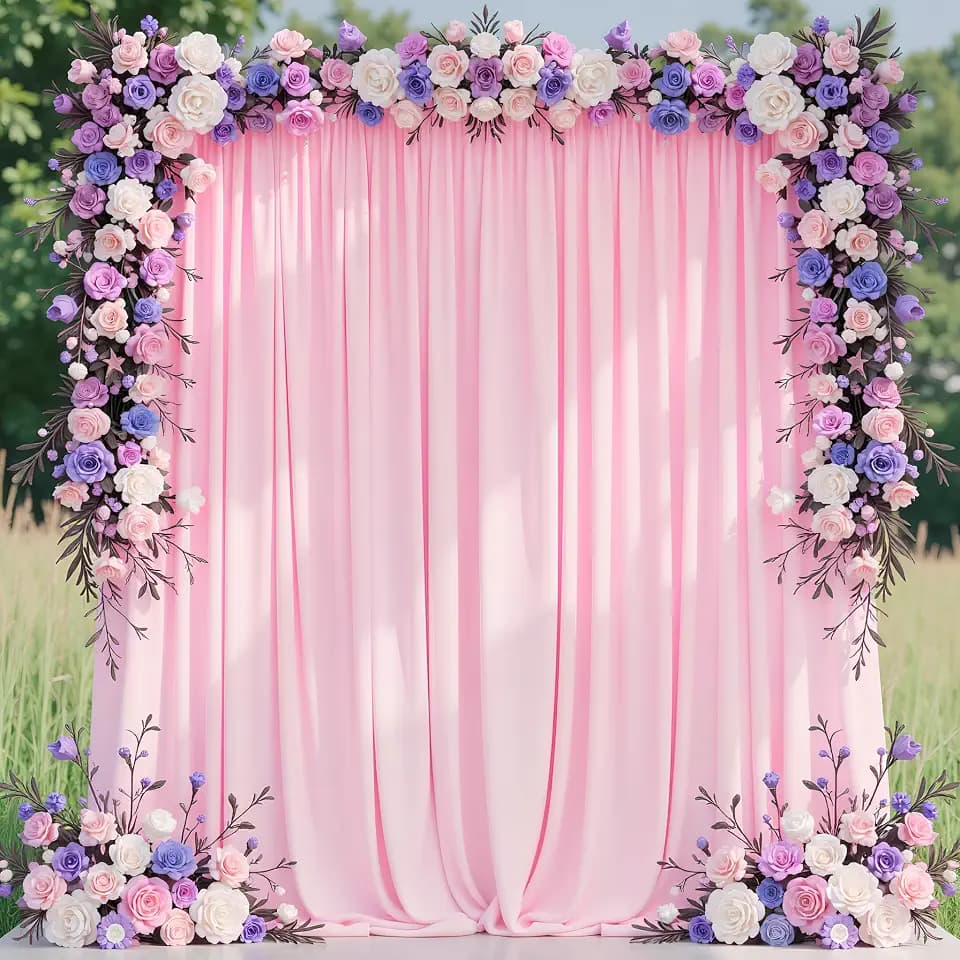 Asee'm Pink Backdrop Curtains Drapes for Parties Wedding, 5x10FT 2 Panel