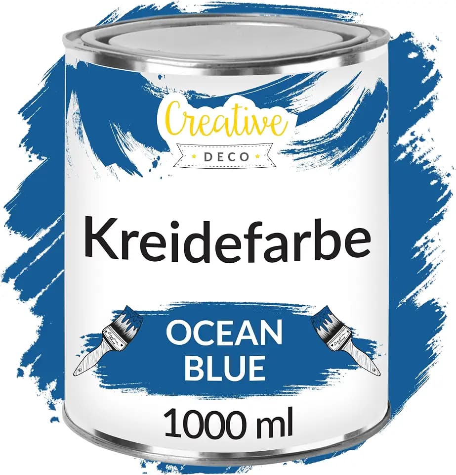 Creative Deco Ozean Blau Kreidefarbe für Möbel 1000ml | Möbellack
