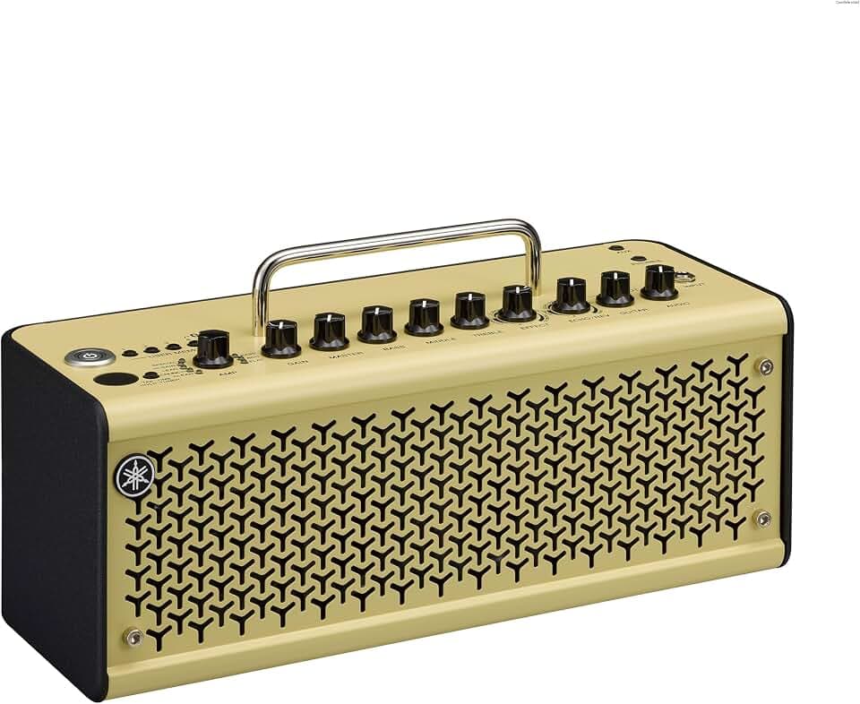 YAMAHA THR10II Desktop-Gitarrenverstärker mit Bluetooth – 20W Modeling-Amp mit 15 Amp-Modellen, 3 Bass-Modellen, 3 Flat-Voicings und 3 Mikrofontypen, kompakt & tragbar – Vintage Weiß