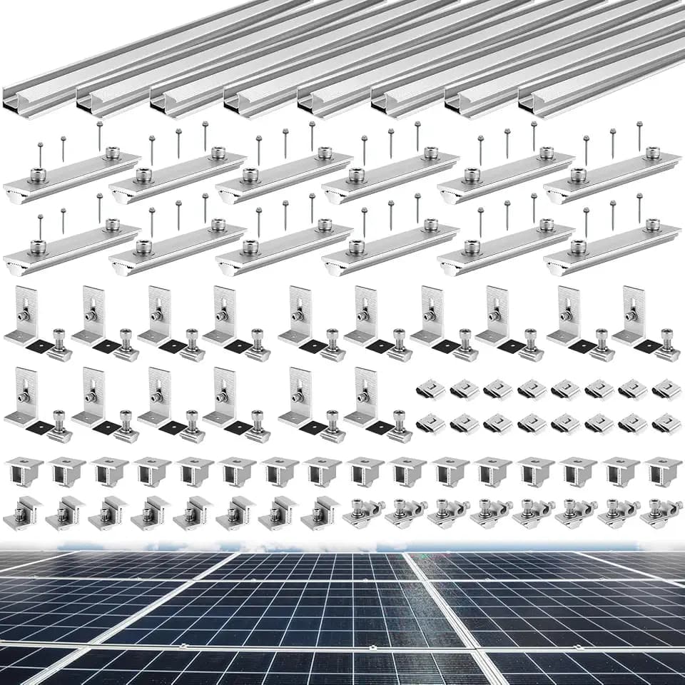 Tandefio Solar Panel Mounting Kit for 8-10 Solar Panels, Silver
