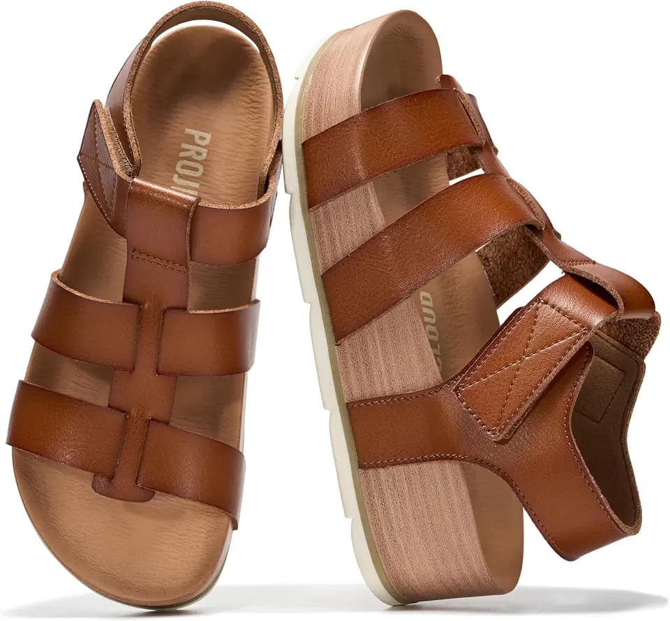 Project Cloud Platform Sandals for Women Strappy Wedges Plush Insole 2026