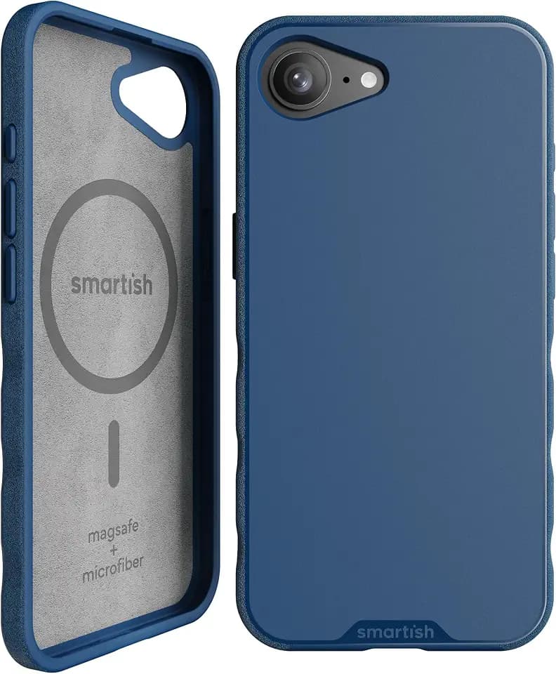 Smartish iPhone 17e/16e MagSafe Case, Gripmunk, Slim Grip Case, Blue