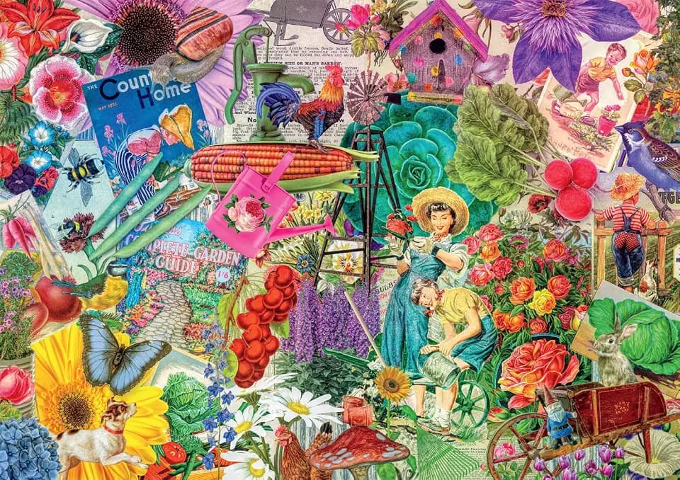 Buffalo Games - Lars Stewart - Colorful Gardening Collage