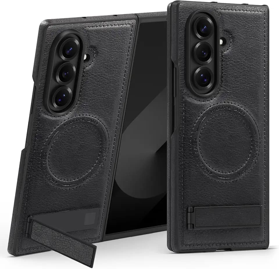 Lunivop for Samsung Galaxy Z Fold 7 Case PU Leather Black