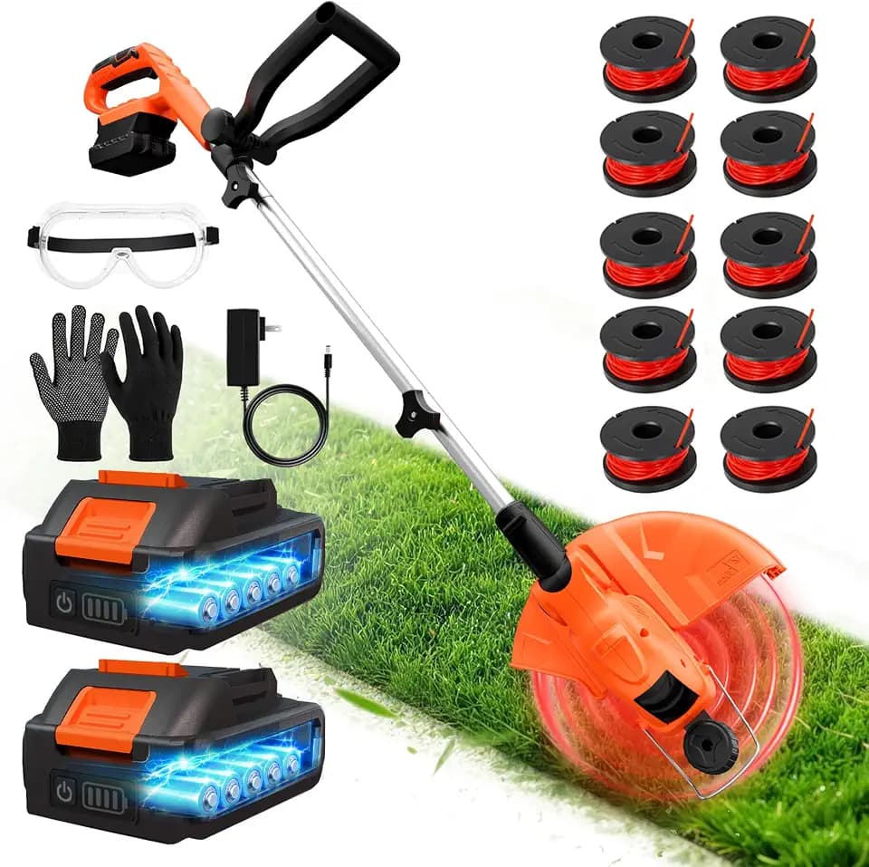 Weed Wacker Eater Battery Powered Cordless Ergonomic Small Yards & Seniors
