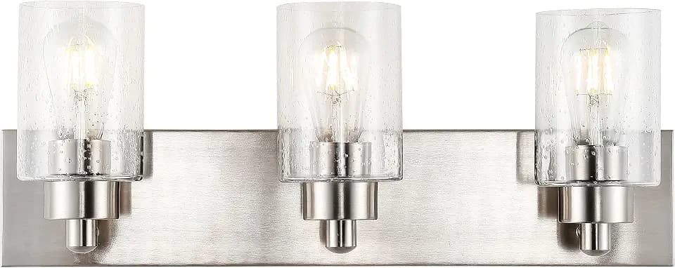 JONATHAN Y Irving 3-Light Bathroom Vanity Light, 22", Nickel