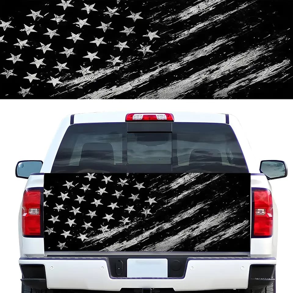 Turck Tailgate Wraps Decals - 66x23.6 in Tailgate Decals for Trucks, American Flag Tailgate Graphics for Trucks Pickup Personalized Decoration, American Flag Tailgate Decal