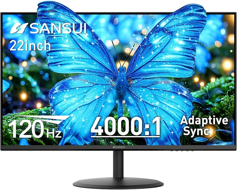SANSUI 22 Inch 120Hz Computer Monitor, FHD 1080P Eye Care for Home/Office
