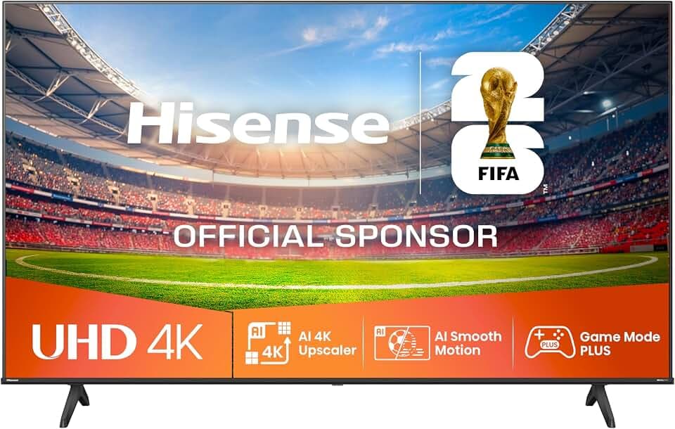 Hisense 50E6NT 127cm (50 Zoll) Fernseher, 4K UHD Smart TV, Precision Colour, HDR, Dolby Vision, 60Hz, Triple Tuner DVB-C/S/S2/T/T2, WiFi, HDMI 2.1, Bluetooth, Alexa Built-in, Schwarz, [2024]
