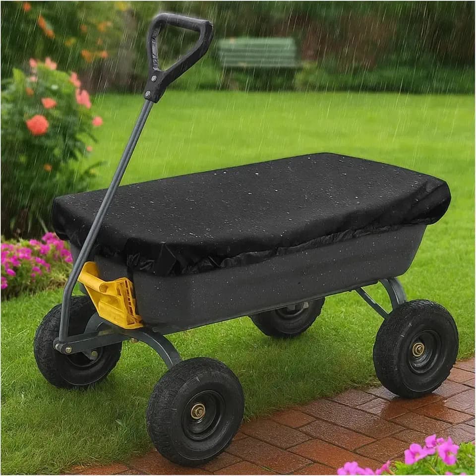 Collapsible Wagon Rain Cover Outdoor Folding Gorilla Cart Cover, 600D Oxford Cloth Waterproof & Dustproof Protective Tarp, 55" L x 37" W