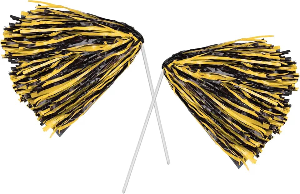 Beistle Black and Golden Yellow Poly Shakers, 2-Count, 12” x 11”