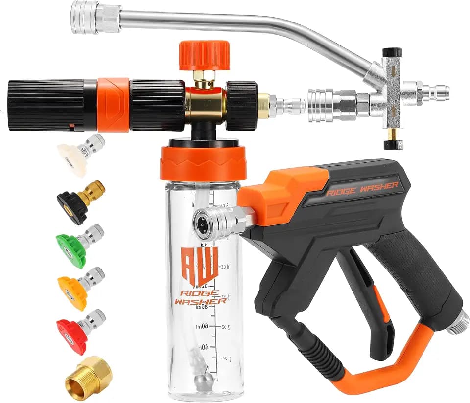RIDGE WASHER Power Washer Gun Mini Foam Cannon with Dual Connector, 200 ML