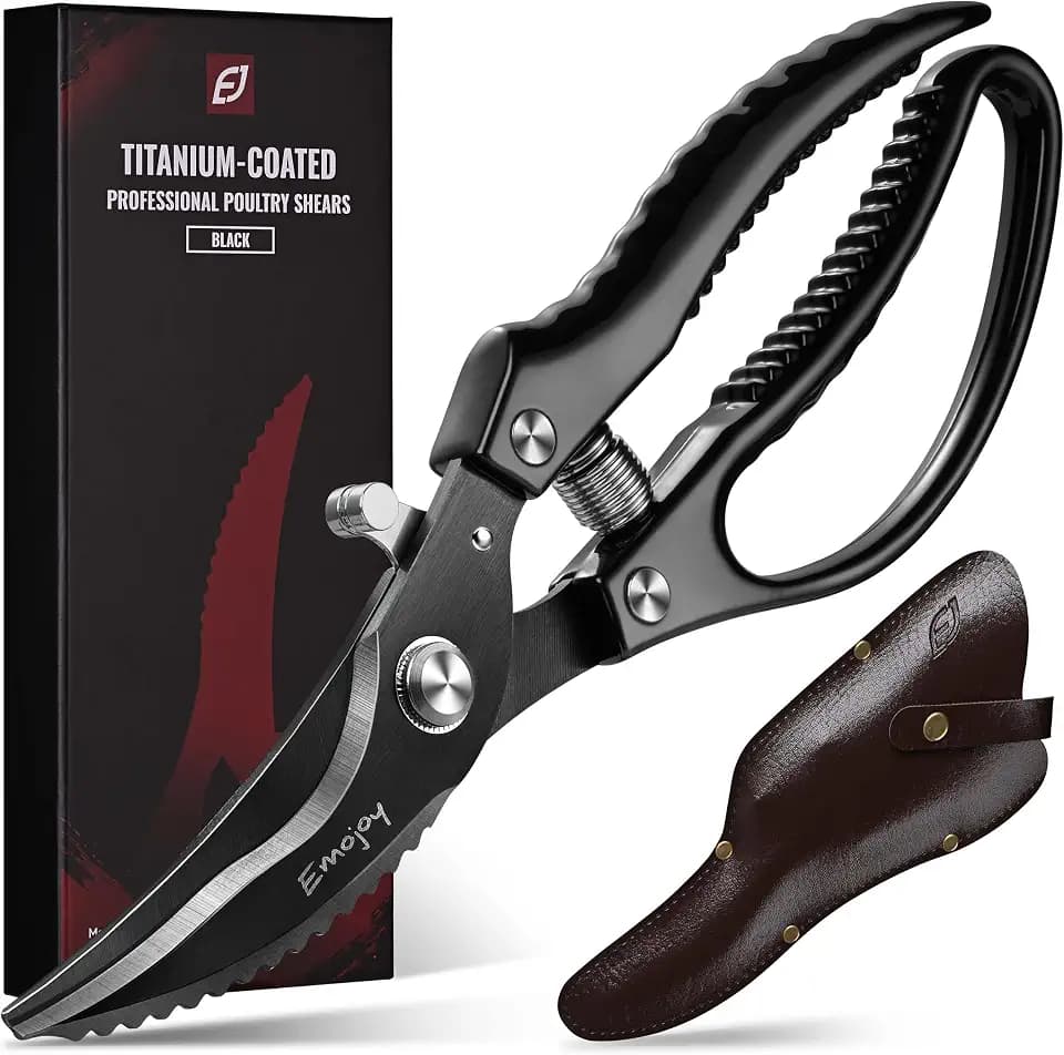 Emojoy All-Metal Kitchen Poultry Shears with Titanium Coated Blades