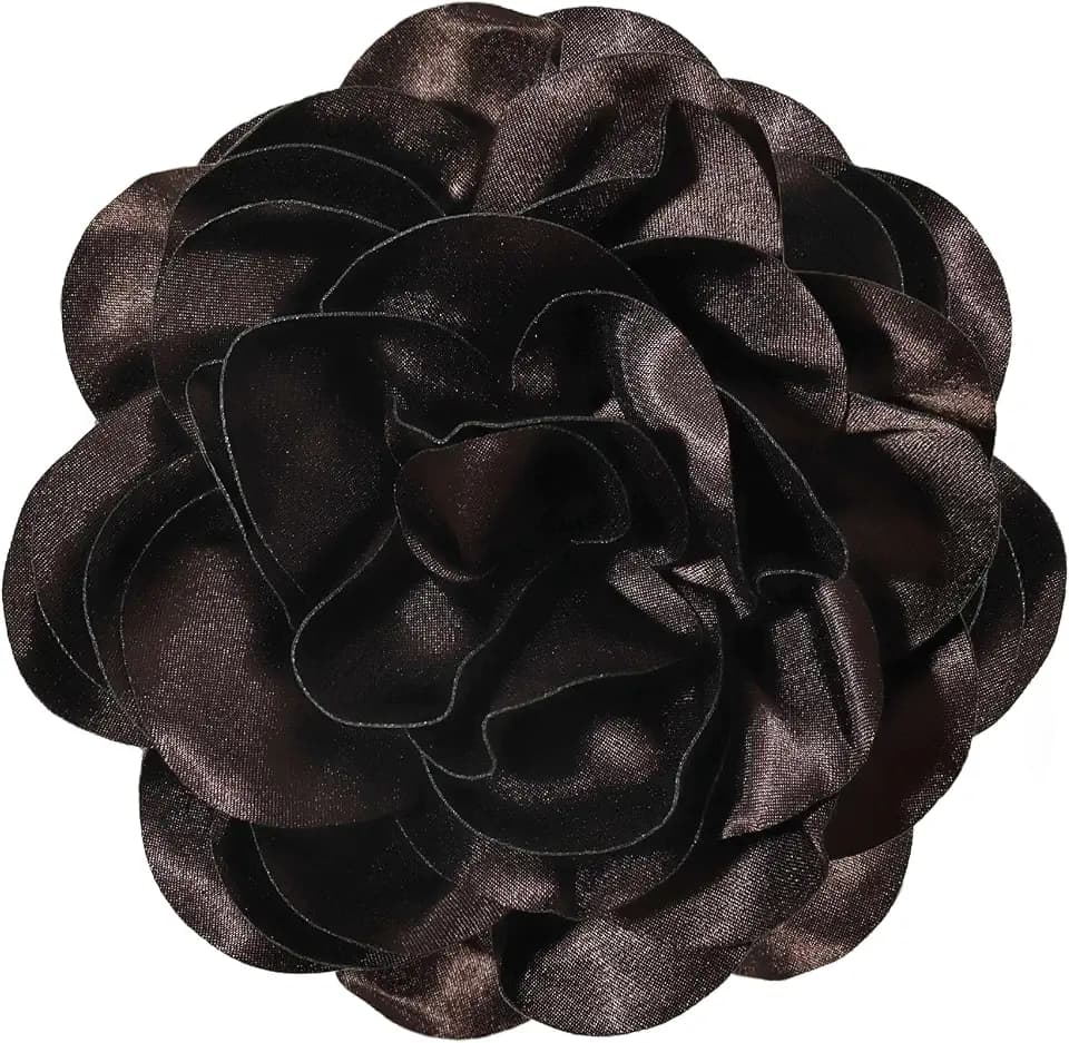 7.5in Extra Large Rose Brooch Valentine's Day Exquisite Shiny Satin Camellia Brooch Oversized Flower Brooch Lapel Pin,Suitable For Women Dance Banquet Wedding Hair Clothing Accessories
