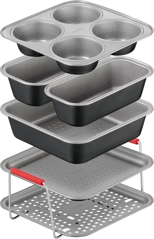 Tefal Dail'Easy 6-tlg. Heißluftfritteusen Accessoires Set, Lochblechzablett