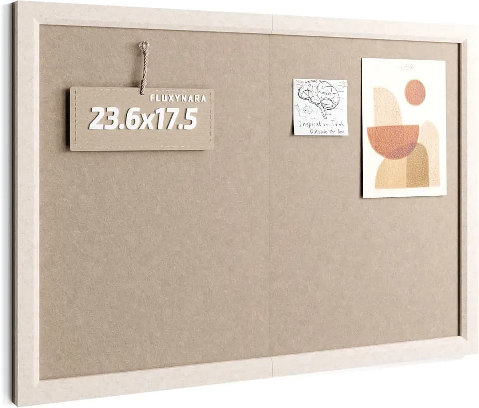 Framed Felt Bulletin Board, 23.6" x 17.5",Taupe