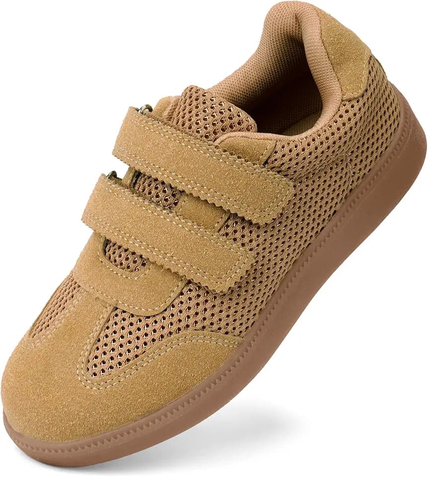 QIY Sneakers for Girls and Boys, Non Slip Breathable Toddler and Kids Dual Hook and Loops Walking Tennis Shoes