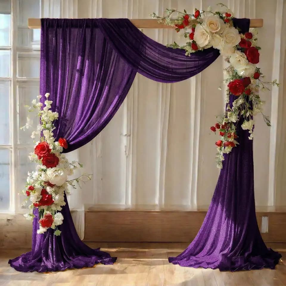 Pack of 1 Wedding Arch Drape Panel Fabric 30" x 30ft - Cadbury Purple