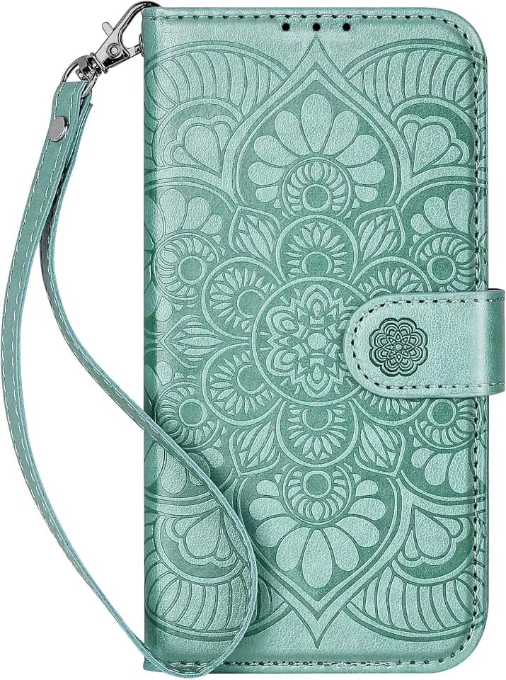 Wallet Case for iPhone 15 Plus,[RFID Blocking] 3 Card Holder Stand with Credit Card Slot PU Leather Magnetic Protective Flip Cover for iPhone 15 Plus (Green)