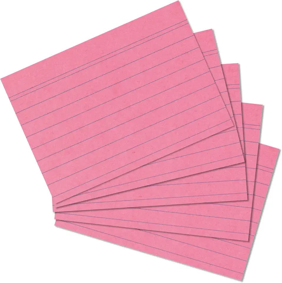 herlitz Karteikarten A6 14,9 x 10,9 cm, liniert, rosa, 100 Stück