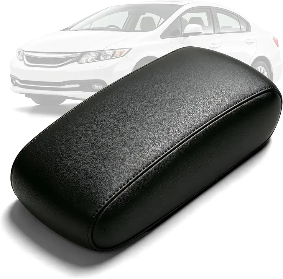 AOMSAZTO Armrest Cover for Civic Honda 2012-2015 Black Center Console Pad for Civic