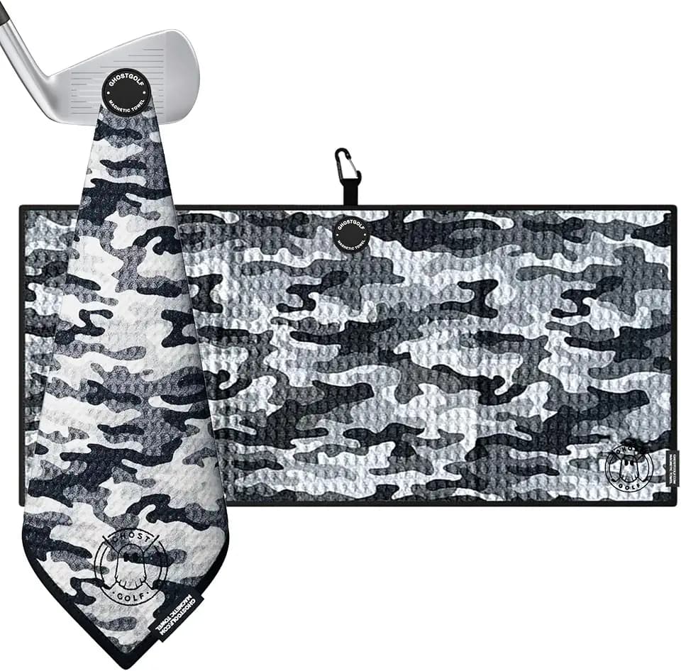 Ghost Golf Magnetic Towel (Caddie) - Ultra-Absorbent Microfiber Golf Towel