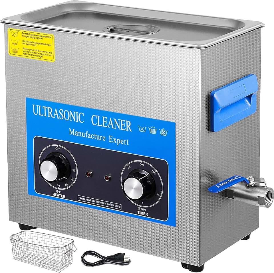 VEVOR Ultraschallreiniger mit Heiztimer, professionell, Ultraschallreiniger 220 V, Ultraschallreiniger aus Edelstahl 40 kHz zur Reinigung von Ringen, Brillen, Instrument