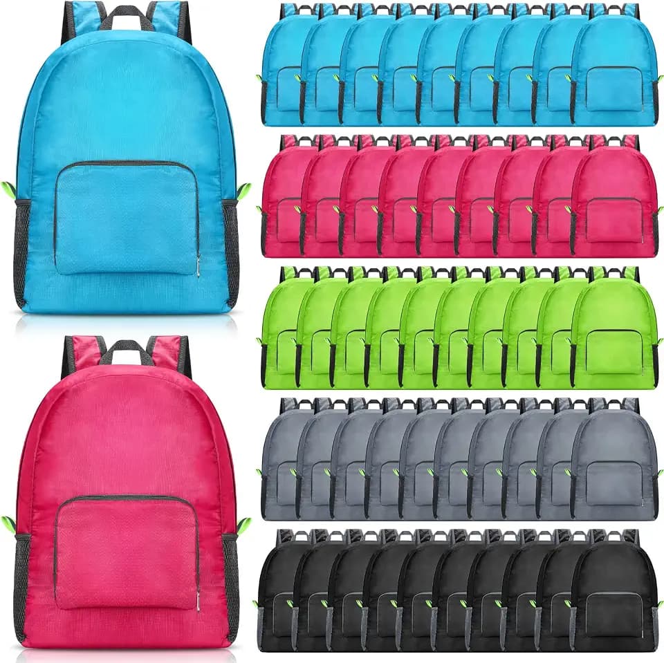 Eccliy 50 Pack Backpacks Bulk 17 Inch Wholesale Backpack, 5 Colors