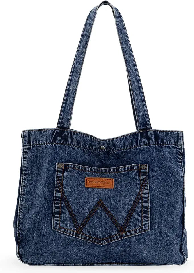 Montana West Wrangler Denim Tote Bag for Women Purses for Work Travel Everyday