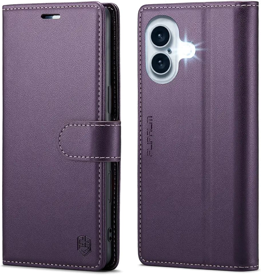FLIPALM Wallet Case for iPhone 16 6.1'', Purple
