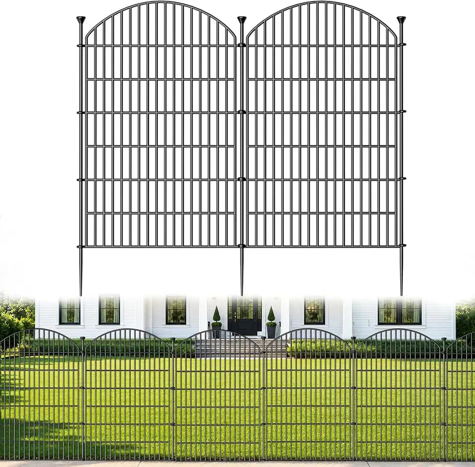 No Dig Garden Fence Panels, Dog Fence Outdoor for Yard, 12 Pack