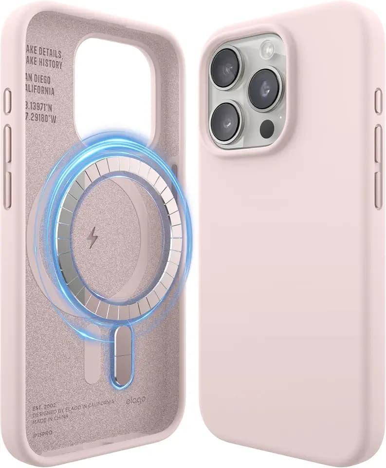 elago Premium Magnetic Silicone Case for iPhone 15 Pro