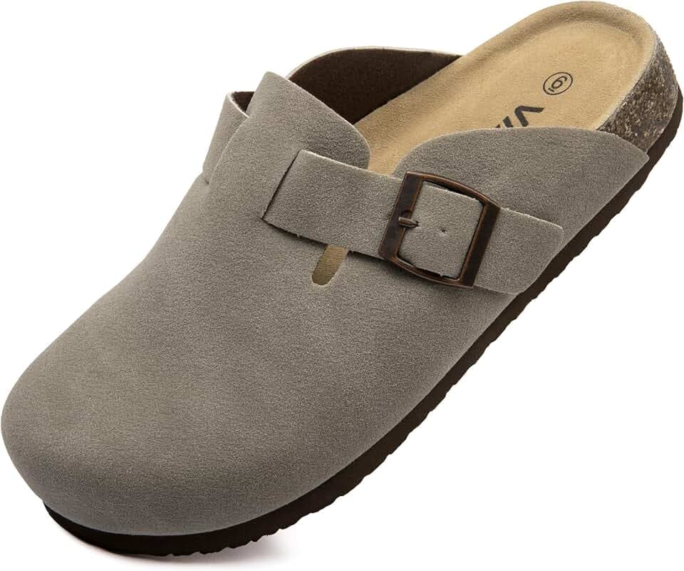 Women Suede Clogs Casual Slip On Potato Mule Slippers